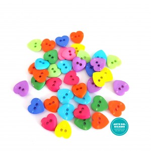 Decorative Buttons - Colored Little Hearts